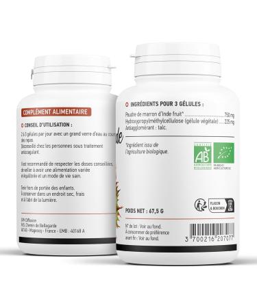 Organic horse chestnut 250mg - 200 vegetable capsules 250 mg - Buy Online on GoSupps.com