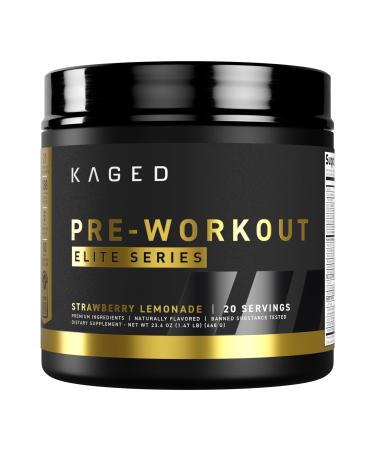 Kaged Pre Workout Elite Powder | Strawberry Lemonade | Pre-Workout with Creatine Beta Alanine L-Citrulline BCAAs | 388 mg Organic Caffeine | Pre Supplements for Men & Women | 20 Servings