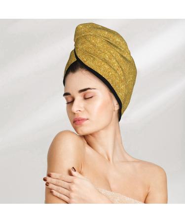 Gold Shiny Microfiber Hair Towel - Super Absorbent Coral Velvet Wrap for Women | Quick Dry Cap for Long & Curly Hair - Buy Online on GoSupps.com