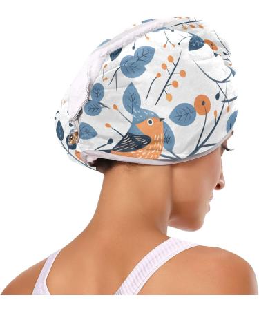 Bird on Tree Hair Towel 2 Pack - Super Absorbent Quick Dry Hair Turbans for Women & Girls | Perfect Hair Drying Solution - Buy Online on GoSupps.com