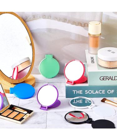 Mini Folding Compact Mirror Set - Vintage Portable Travel Makeup Mirror for Women - 18 Pieces (Pink, Purple, Green, Blue, Black, White) - Buy Online on GoSupps.com