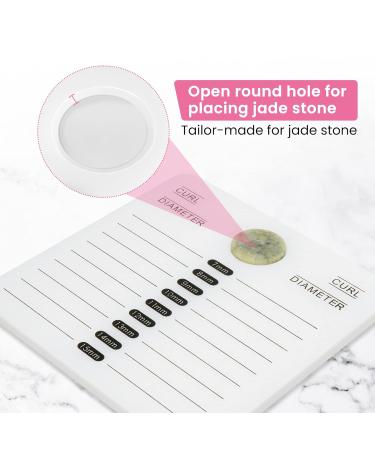 Chrontier Double Row Eyelash Extension Pallet with Jade Stone | Acrylic Holder Stand for Individual False Lashes - Professional Clear Tray - Buy Online on GoSupps.com