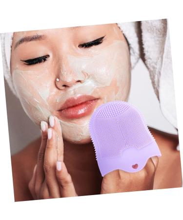 Beavorty Cleansing Massage Finger Cots Cleansing Facial Brush Skin face Scrubber for Women deep Cleaning Brush face wash Scrubber face Lotion for Women Silica Gel Makeup Remover Miss pores Violet 11.8X10CM - Buy Online on GoSupps.com