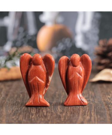 Lovionus89 Red Jaspis Angel Statue - Hand-Carved 5cm Healing Crystal Decoration for Home & Bag - Buy Online on GoSupps.com