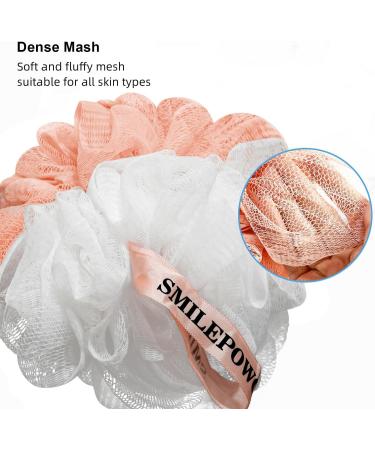 SmilePowo Exfoliating Bath Loofahs - Large Mesh Pouf Scrubber Set of 3 for Men Women & Kids - Perfect Shower Accessory - Buy Online on GoSupps.com
