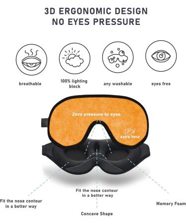 Sleep Mask for Kids with Blockout Light - Memory Foam 3D Contoured Eye Mask - Eye Cover & Travel Sleep Mask Blindfolds for Kids Girls Boys (orange) - Buy Online on GoSupps.com