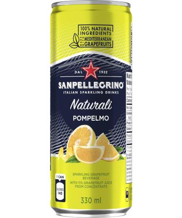 San Pellegrino Naturali Italian Sparkling Drink Pompelmo Grapefruit 330 mL Can 24 Cans Total - Buy Online on GoSupps.com