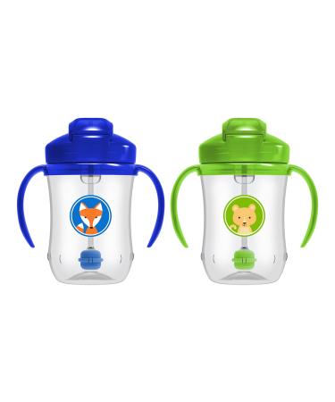 Dr. Brown's Baby's First Sippy Cup with Straw - Blue/Green - 9oz - 2pk - 6m+ Blue & Green