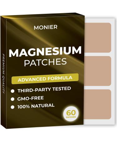 Magnesium Patches (Pack of 60) - 100% Natural Patch for Women and Men - with Calcium - Muscle and Bone Support Calming - Enhanced Formula