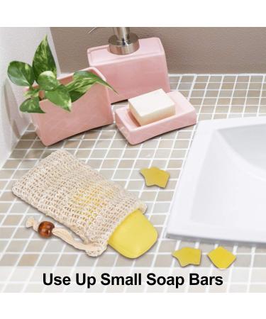 Natural Sisal Soap Bags for Solid Shampoo and Soap Leftovers - For More Foam & Dry Soap - 100% Cotton Natural Bag for Scrub a - Buy Online on GoSupps.com