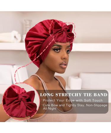 Shop Gugugo Red Silk Hood for Sleeping | Adjustable Silk Bonnet & Satin Cap for Women - Buy Online on GoSupps.com