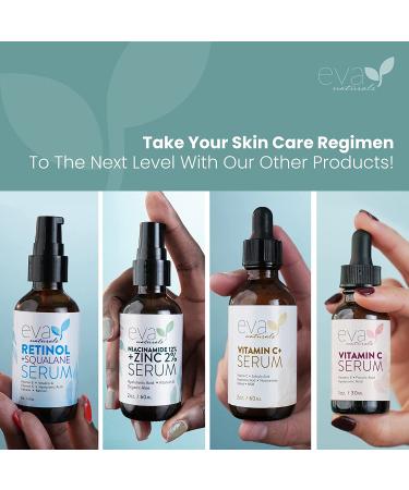 Eva Naturals Retinol Serum 2.5% - Anti-Aging Face Serum with Hyaluronic Acid & Vitamin E - Reduce Wrinkles & Dark Spots - 2 Pack 2 Fl Oz - Buy Online on GoSupps.com