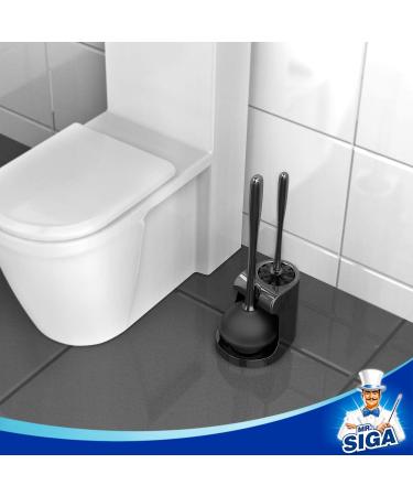 MR.SIGA Toilet Plunger & Bowl Brush Combo - Bathroom Cleaning Set, Black - 2 Sets - Buy Online on GoSupps.com