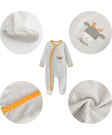 MAMIMAKA Cotton Footed Pajamas for Newborns | Boys & Girls 0-18 Months | 3-6 Months Long Sleeve | Color10 - Buy Online on GoSupps.com