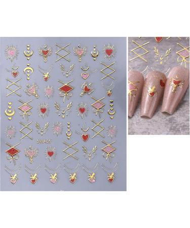 JMEOWIO 9 Sheets Moon Star SnakeNail Art Stickers Decals Self-Adhesive Nail Supplies Nail Art Design Decoration Accessories - Buy Online on GoSupps.com