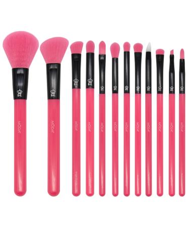 MODA 12 PC Neon Kit - Includes face & eye brushes (Pink)