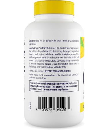Healthy Origins CoQ10 400 mg - Heart Health & Energy Supplement - Gluten-Free Non-GMO - 150 Softgels - International Shipping Available - Buy Online on GoSupps.com