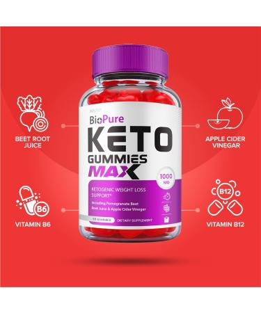 Biopure Keto Gummies with ACV - Maximum Strength Weight Loss Formula (2 Pack) - Buy Online on GoSupps.com