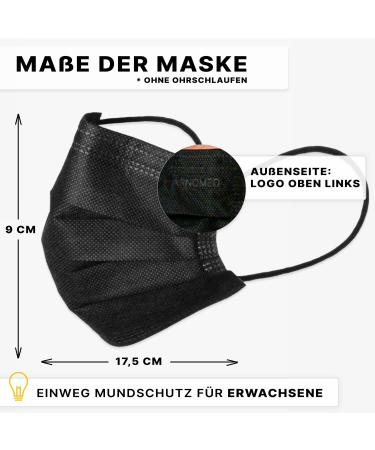 Buy Arnomed Black Medical Masks - 50x Type IIR EN 14683 Certified 4-Layer Protection | CE Certified International Shipping - Buy Online on GoSupps.com
