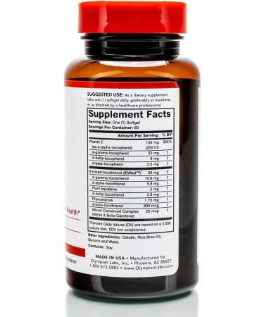 Olympian Labs Vitamin E Complete - 60 Softgels for Antioxidant Support - Buy Online on GoSupps.com