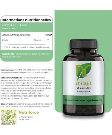  Nutriforce Himalayan Shilajit Capsules 60 Capsules 500 mg - Buy Online on GoSupps.com