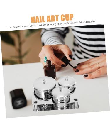 Fomiyes Nail Cup Container with Lid - Nail Art Accessories Cleaning Mug & Mixer for Easy Nail Powder Use - Buy Online on GoSupps.com