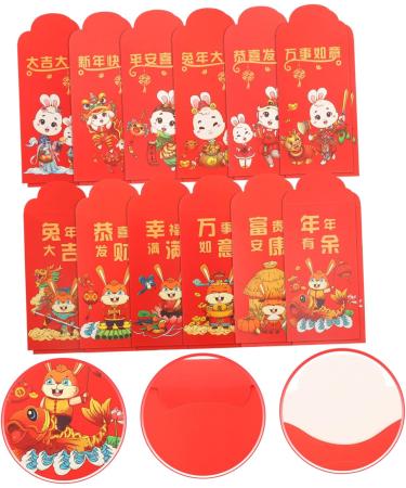 ABOOFAN 72 pcs Kids red envelopes Wallet Bag Chinese Zodiac Wedding aldult Festive Piggy Bank Paper Pocket red Envelope Lovely red envelopes Rabbit Envelope See envelopes Gift Paper Money - Buy Online on GoSupps.com