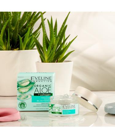 Eveline Cosmetics Organic Aloe + Collagen Moisturizing Gel | Mattifying Facial Gel 50ml | International Shipping - Buy Online on GoSupps.com