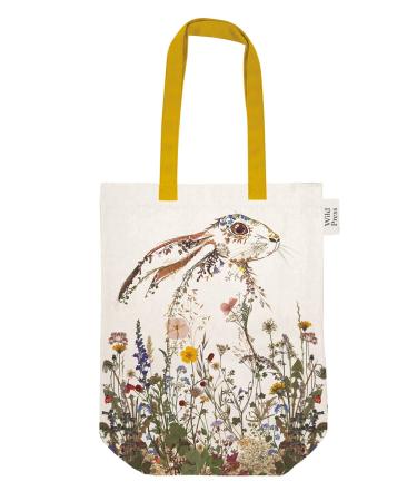Museums & Galleries Wildflower Hare by Helen Ahpornsiri Organic Cotton Tote Bag Cream (COT 217)