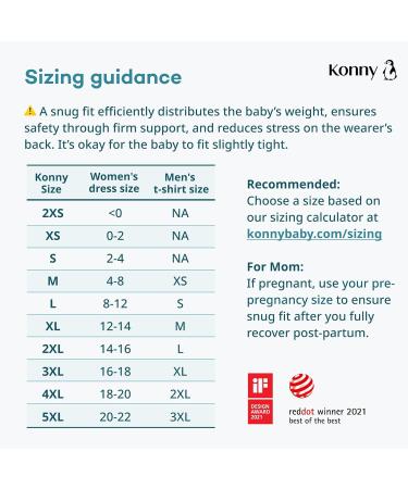 Konny Baby Carrier Original AirMesh - Custom Fit Infant Sling Wrap (Charcoal 2XL) - Buy Online on GoSupps.com