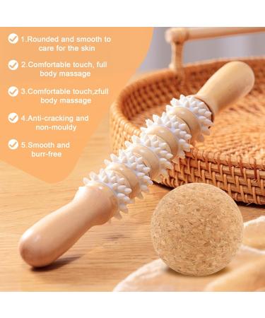 Fascia Roll Wood - Massage Roller for Legs & Neck Muscle Relaxation | Body Shaping & Gua Sha Massage Tool | International Shipping - Buy Online on GoSupps.com