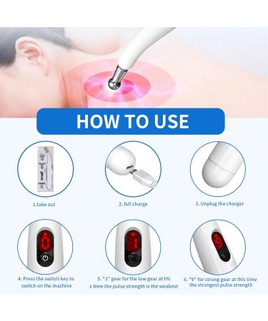 Rechargeable Acupuncture Pencil Therapy Chalk - Pain Relief Acupoints Detector with 5 Massage Heads - Buy Online on GoSupps.com