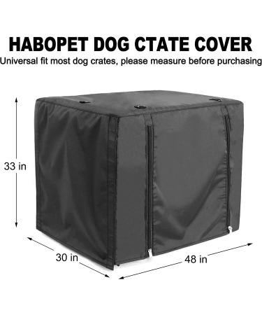 Waterproof Double Door Dog Crate Cover - Universal Fit for 48 Wire Crate - Black, 48L x 30W x 33H - Buy Online on GoSupps.com
