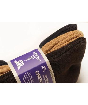 Yacht & Smith Solid Color Cotton Diabetic Dress Crew Socks Value Pack - White 12 Pairs (10-13) | Brown Mixed Crew 6 Pairs | Men's Women's - Buy Online on GoSupps.com