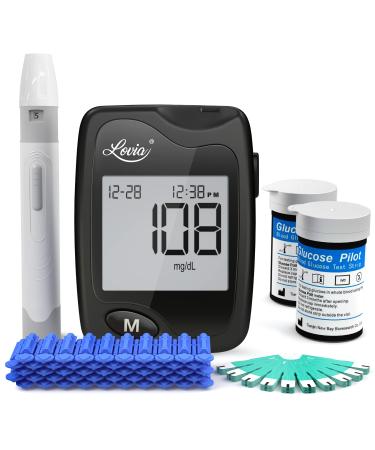 Diabetes Testing Kit - Lovia Care Blood Glucose Monitor Kit with 1 Glucose Meter, 50 Blood Sugar Test Strips, 50 Lancets, 1 Lancing Device and Carrying Case, Glucose Monitor No Coding