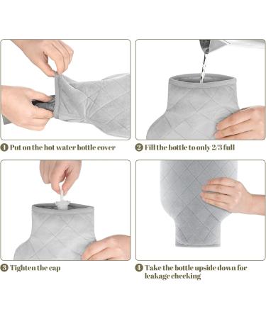Premium 2L Heat Bottle with Removable Plush Covers - Natural Rubber Hot Therapy Hand Warmers (1 Pack) - Buy Online on GoSupps.com