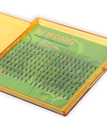 NEWCOME 5D Premade Fans Short Stem 0.10MM- Ultra-Fine Natural-Looking Volume Boost for Your Eyes Safe Hypoallergenic Materials Versatile for All Eye Shapes (D 12MM)