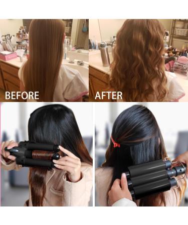 2024 Newest 3 Barrel Curling Iron | Jumbo 1.25" Hair Curler with Adjustable Temperature | Instant Heating Crimping Wand - Black - Buy Online on GoSupps.com
