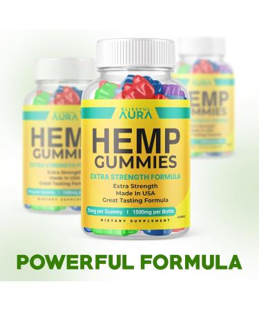 (2 Pack) Blissful Aura Gummies - Official Formula - BlissfulAura Gummies with Hemp Extract Extra Strength Advanced Formula Big Size Great Taste New 2023 Blissful Aura Hemp Gummy 1500mg (120 Gummies) - Buy Online on GoSupps.com