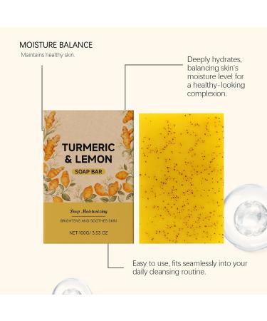  JASUBAI Lemon Turmeric Soap Bar for Face and Body - 2 Pack for Dry Sensitive Skin - Deep Cleansing - Moisturizing - Reduces Wrinkles and Leaves - Soft and Smooth - Buy Online on GoSupps.com