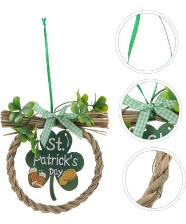Abaodam 2pcs Shamrock Wooden Sign Hanging Front Door Wreaths Irish Party Wood St. Patrick's Day Pendants - Buy Online on GoSupps.com