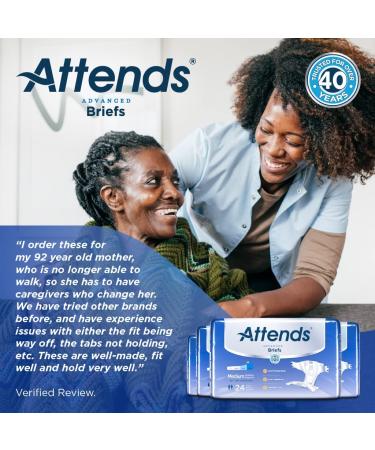 Attends Advanced Briefs | Large 24 Count (Pack of 3) | Adult Incontinence Care with Dry-Lock Technology - Buy Online on GoSupps.com