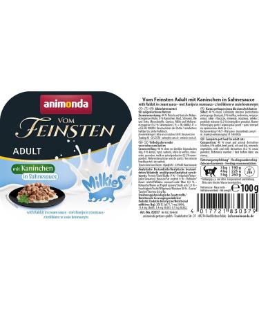 Animonda Vom Feinsten Milkies Adult Cat Food - Wet Rabbit in Cream Sauce 32 x 100g | Premium International Shipping - Buy Online on GoSupps.com