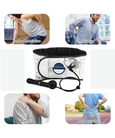 Back Decompression Belt - Medium Lumbar Support for Back Pain Relief & Sciatica - Fits Sizes 29-49 - White - Buy Online on GoSupps.com