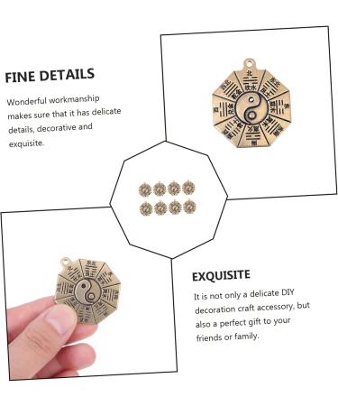 LALAFINA 8pcs Tai Chi Eight Diagrams Keychain Key Fob Bagua Diy Pendant Key Ring Pendants Brass Small Pendant - Buy Online on GoSupps.com