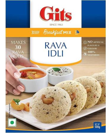 Gits Rava Idli Instant Breakfast Mix 500g - A Traditional Indian Crispy Brown Rava idli Savory Snack - A Traditional South Indian Snack Made Of semolina (Pack of 2) - Buy Online on GoSupps.com