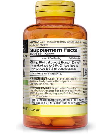 Buy Mason Natural Ginkgo Biloba 60 Capsules - Supports Memory & Cognitive Health - Buy Online on GoSupps.com