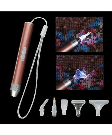 KOqwez33 Nail Art Dotting Pen Diamond Painting Accessory Kit Luminous LED Design Aluminium Alloy Luminous Diamond Painting Pen Rose Gold - Buy Online on GoSupps.com