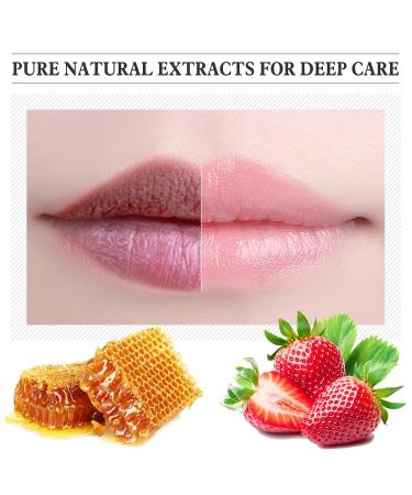 4 PCS Honey Lip Balm Pot Strawberry & Honey Lip Mask Reduces Lines Hydrate & Moisturizing Skin Care Prevention Dry Cracked Lips Repair Treatment Honey and Strawberry (4PCS) - Buy Online on GoSupps.com