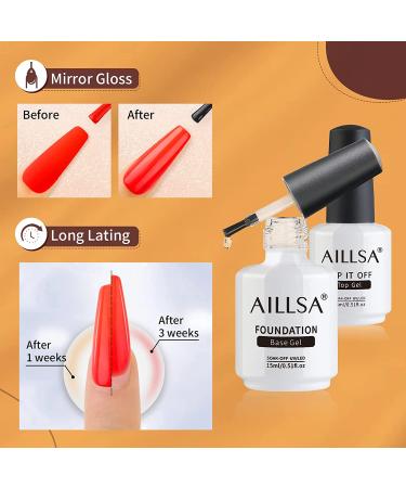 AILLSA 3PCS Base and Top Coat Set - No Wipe Matte & Mirror Gloss | Long-Lasting Gel Nail Polish | UV LED Soak Off | Nail Art DIY - Buy Online on GoSupps.com